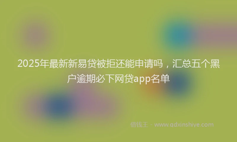 2025年最新新易贷被拒还能申请吗，汇总五个黑户逾期必下网贷app名单