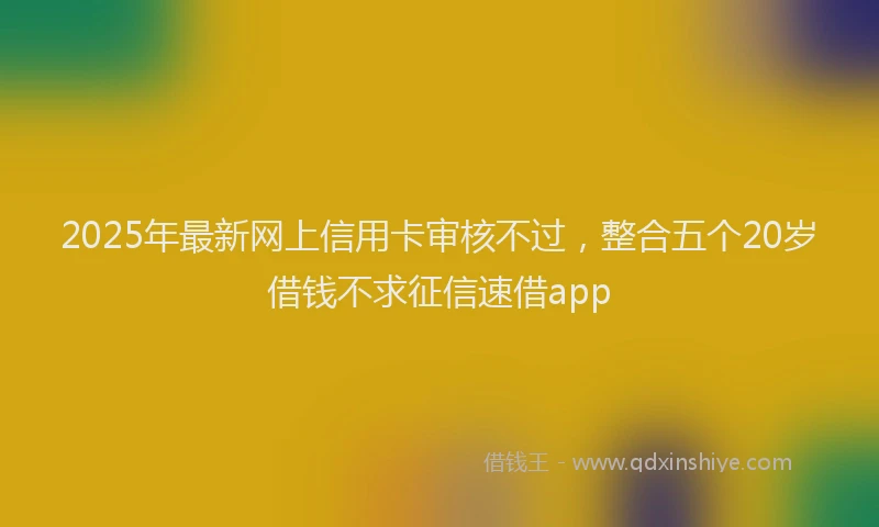 2025年最新网上信用卡审核不过，整合五个20岁借钱不求征信速借app