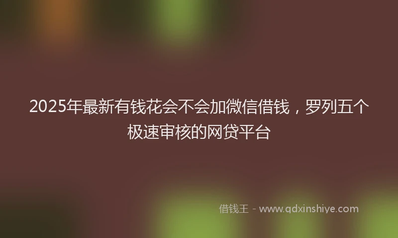 2025年最新有钱花会不会加微信借钱，罗列五个极速审核的网贷平台