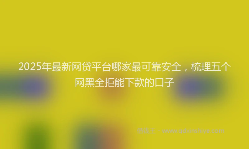 2025年最新网贷平台哪家最可靠安全，梳理五个网黑全拒能下款的口子