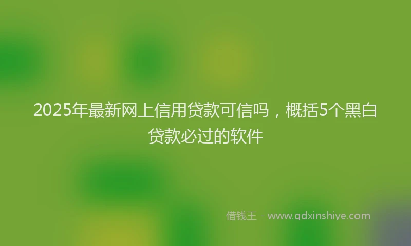 2025年最新网上信用贷款可信吗，概括5个黑白贷款必过的软件
