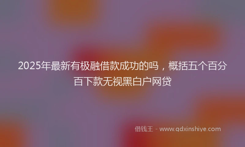 2025年最新有极融借款成功的吗，概括五个百分百下款无视黑白户网贷