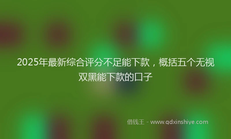 2025年最新综合评分不足能下款，概括五个无视双黑能下款的口子