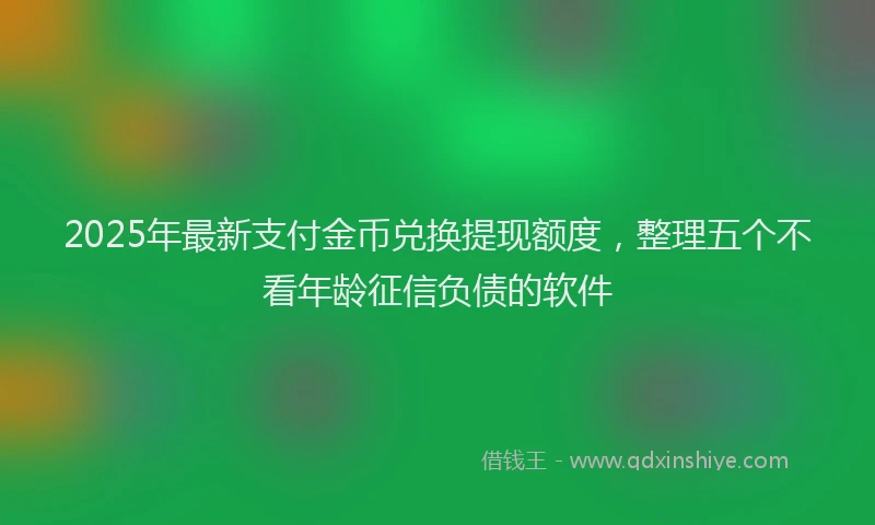 2025年最新支付金币兑换提现额度，整理五个不看年龄征信负债的软件