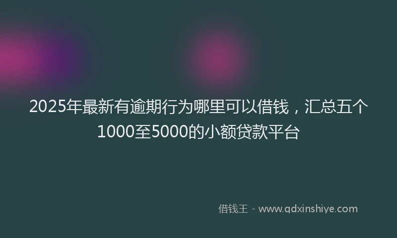 2025年最新有逾期行为哪里可以借钱,汇总五个1000至5000的小额贷款平台