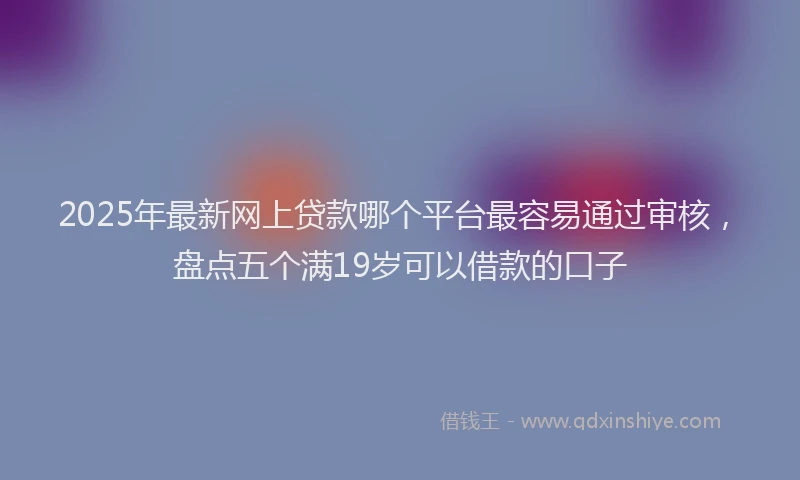 2025年最新网上贷款哪个平台最容易通过审核，盘点五个满19岁可以借款的口子