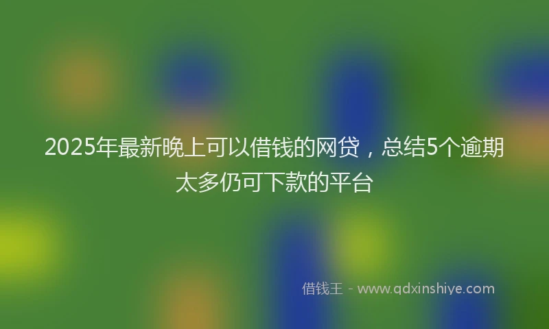 2025年最新晚上可以借钱的网贷，总结5个逾期太多仍可下款的平台