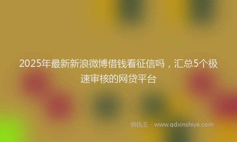 2025年最新新浪微博借钱看征信吗，汇总5个极速审核的网贷平台