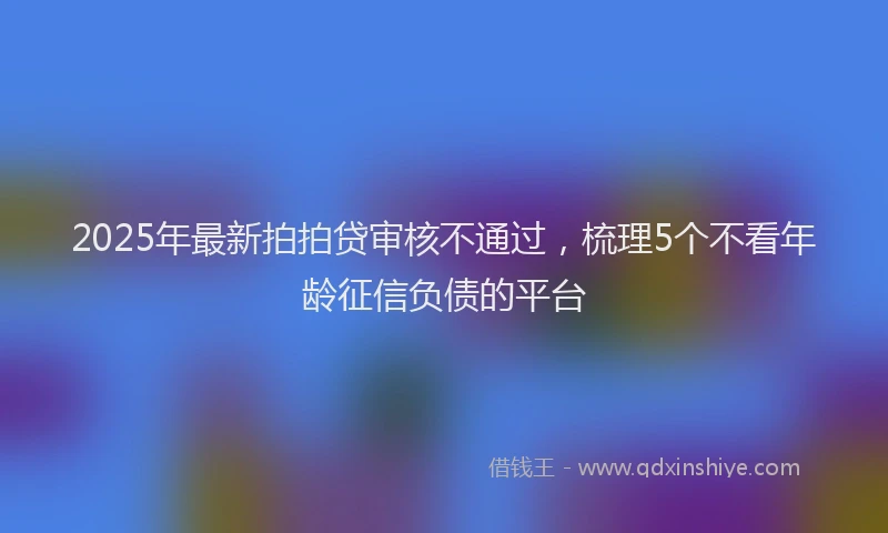 2025年最新拍拍贷审核不通过，梳理5个不看年龄征信负债的平台