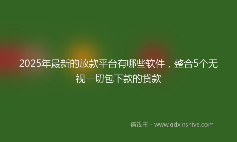 2025年最新的放款平台有哪些软件，整合5个无视一切包下款的贷款