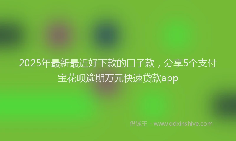 2025年最新最近好下款的口子款，分享5个支付宝花呗逾期万元快速贷款app