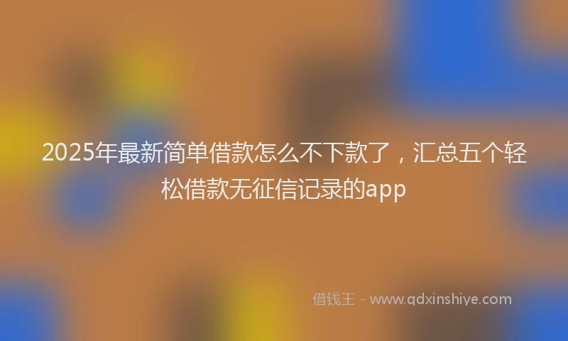 2025年最新简单借款怎么不下款了，汇总五个轻松借款无征信记录的app