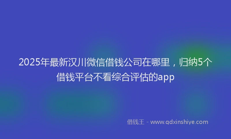 2025年最新汉川微信借钱公司在哪里，归纳5个借钱平台不看综合评估的app