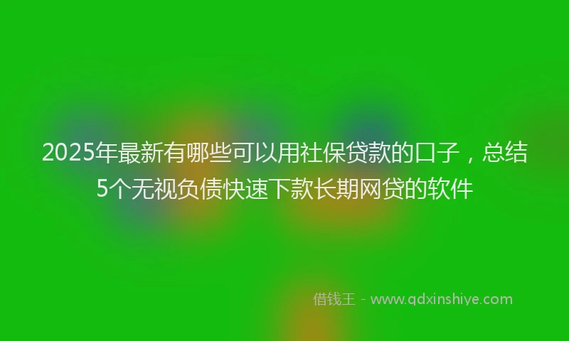 2025年最新有哪些可以用社保贷款的口子，总结5个无视负债快速下款长期网贷的软件