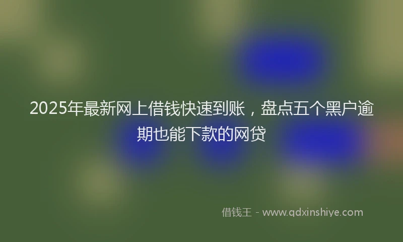 2025年最新网上借钱快速到账，盘点五个黑户逾期也能下款的网贷
