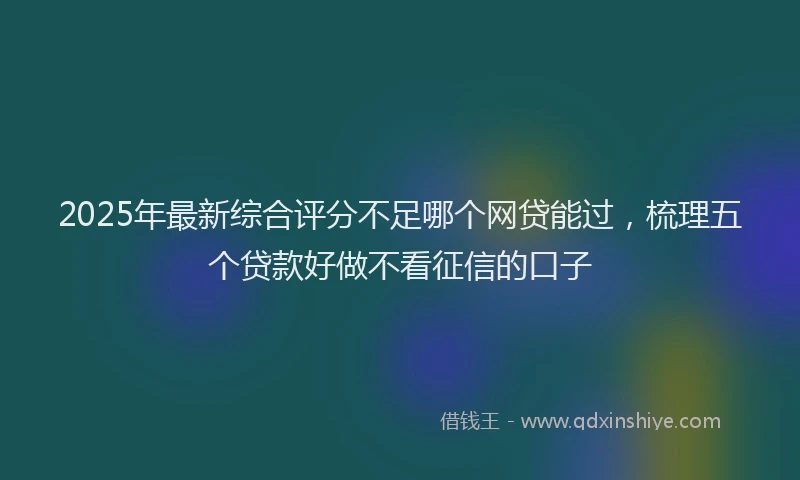2025年最新综合评分不足哪个网贷能过，梳理五个贷款好做不看征信的口子