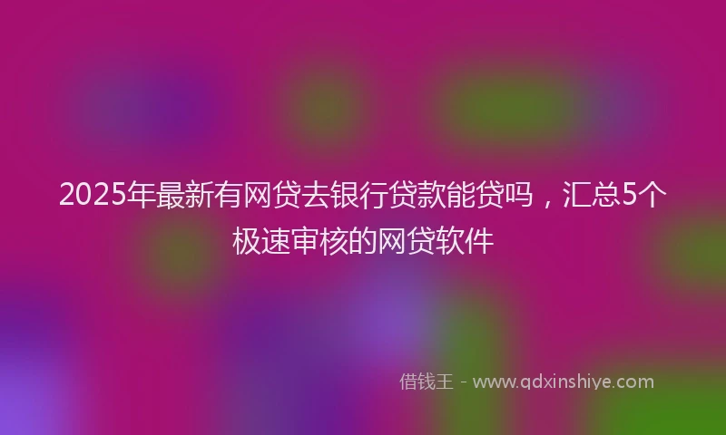 2025年最新有网贷去银行贷款能贷吗，汇总5个极速审核的网贷软件