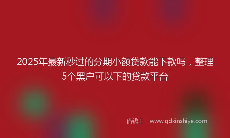 2025年最新秒过的分期小额贷款能下款吗，整理5个黑户可以下的贷款平台