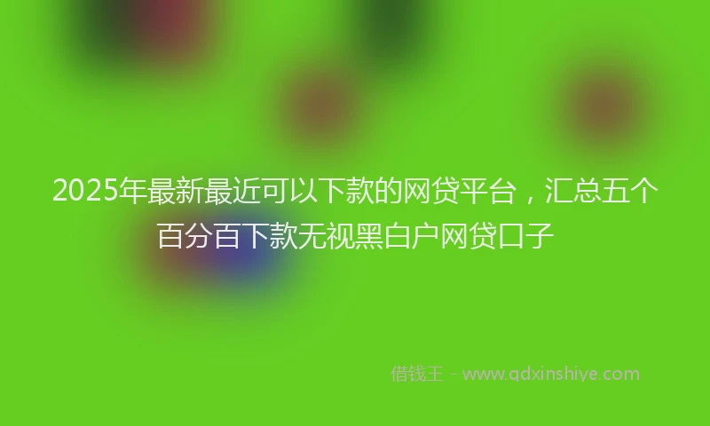 2025年最新最近可以下款的网贷平台，汇总五个百分百下款无视黑白户网贷口子