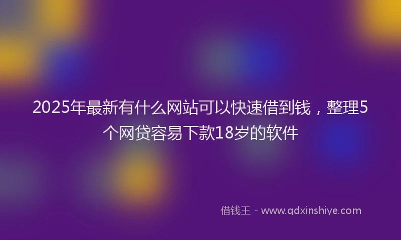 2025年最新有什么网站可以快速借到钱，整理5个网贷容易下款18岁的软件