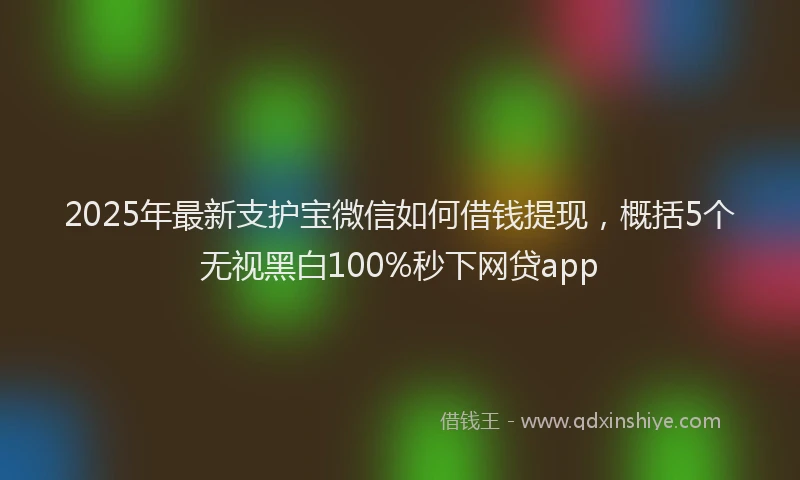 2025年最新支护宝微信如何借钱提现，概括5个无视黑白100%秒下网贷app