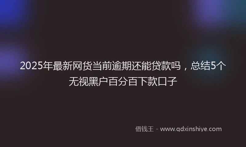 2025年最新网货当前逾期还能贷款吗，总结5个无视黑户百分百下款口子