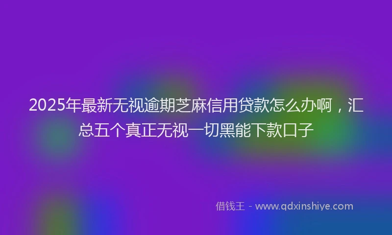 2025年最新无视逾期芝麻信用贷款怎么办啊，汇总五个真正无视一切黑能下款口子