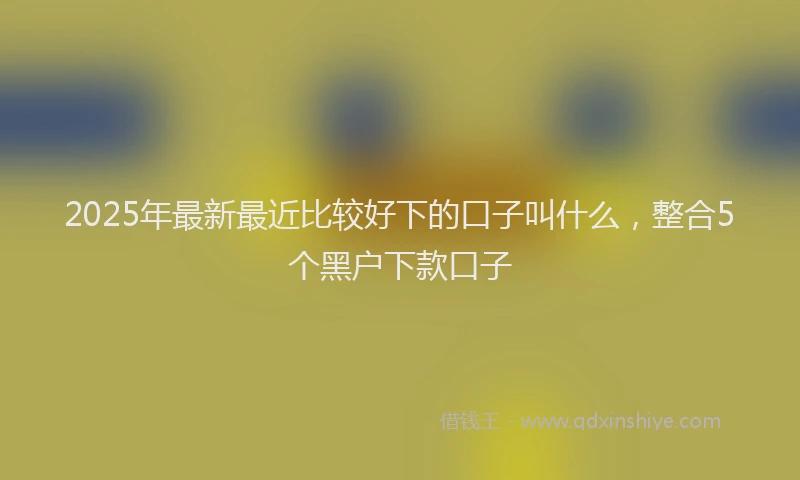 2025年最新最近比较好下的口子叫什么，整合5个黑户下款口子