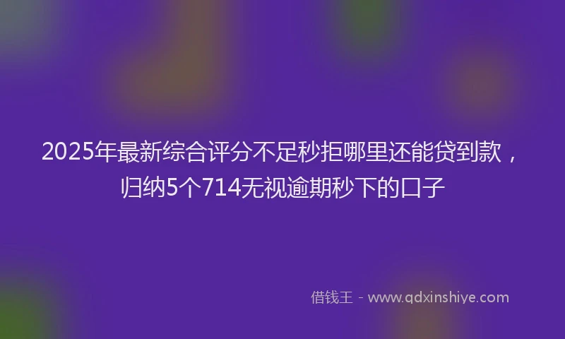 2025年最新综合评分不足秒拒哪里还能贷到款,归纳5个714无视逾期秒下的口子
