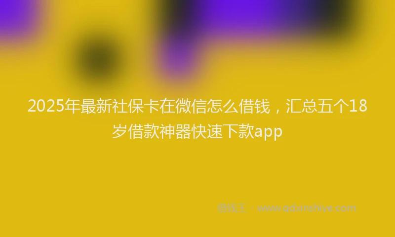 2025年最新社保卡在微信怎么借钱，汇总五个18岁借款神器快速下款app