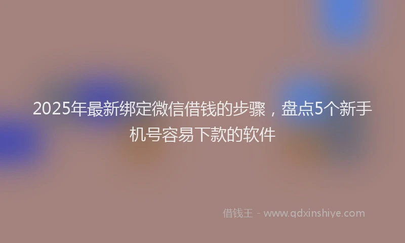 2025年最新绑定微信借钱的步骤，盘点5个新手机号容易下款的软件