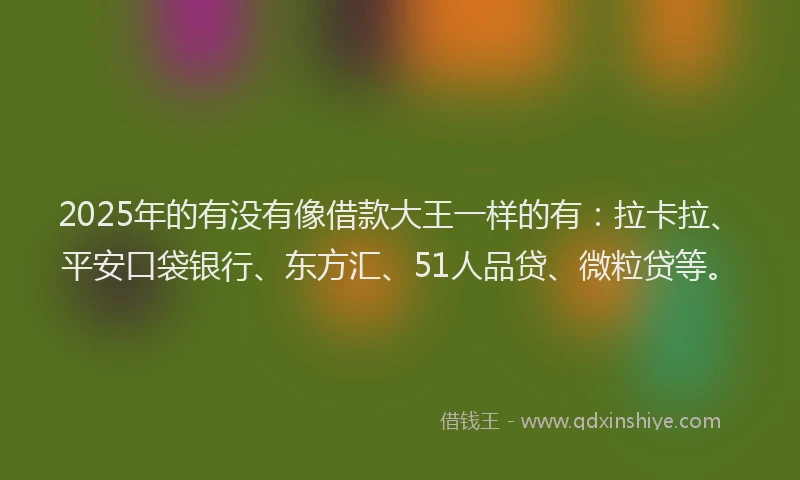 2025年的有没有像借款大王一样的有：拉卡拉、平安口袋银行、东方汇、51人品贷、微粒贷等。
