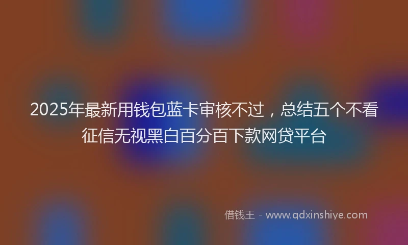 2025年最新用钱包蓝卡审核不过，总结五个不看征信无视黑白百分百下款网贷平台