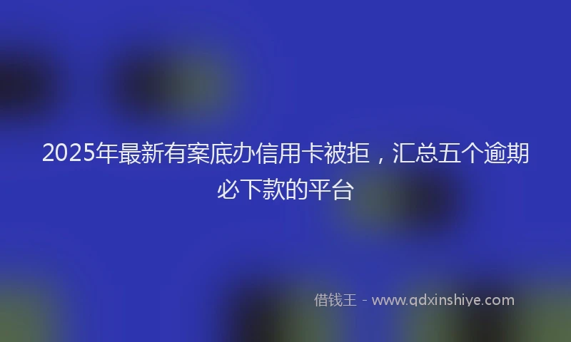2025年最新有案底办信用卡被拒,汇总五个逾期必下款的平台