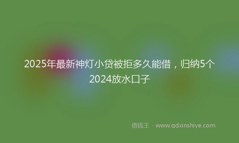 2025年最新神灯小贷被拒多久能借，归纳5个2024放水口子