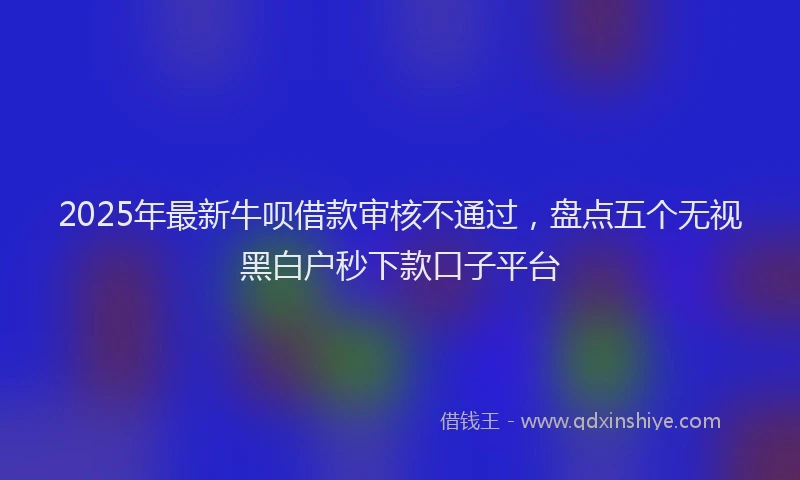 2025年最新牛呗借款审核不通过，盘点五个无视黑白户秒下款口子平台
