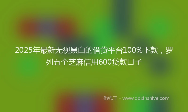 2025年最新无视黑白的借贷平台100%下款，罗列五个芝麻信用600贷款口子