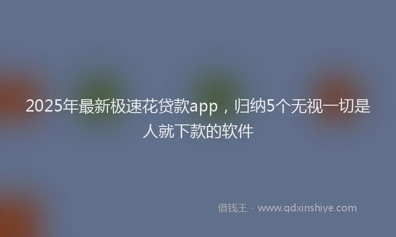 2025年最新极速花贷款app，归纳5个无视一切是人就下款的软件