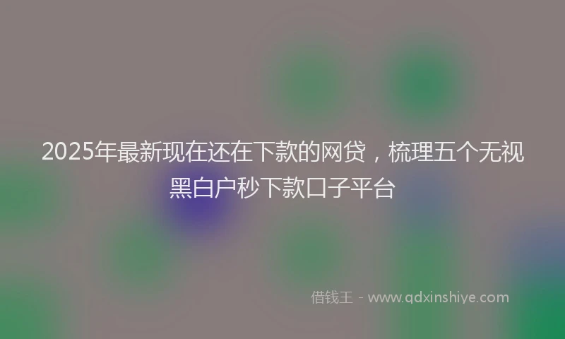 2025年最新现在还在下款的网贷，梳理五个无视黑白户秒下款口子平台