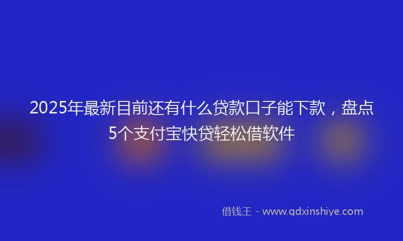 2025年最新目前还有什么贷款口子能下款，盘点5个支付宝快贷轻松借软件