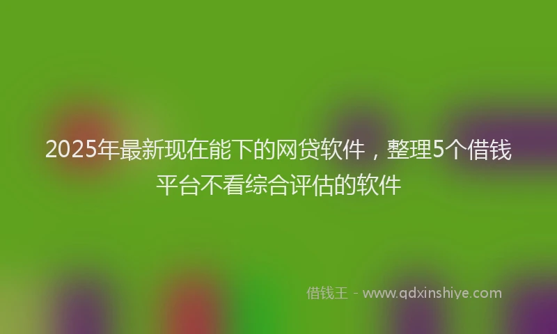 2025年最新现在能下的网贷软件，整理5个借钱平台不看综合评估的软件