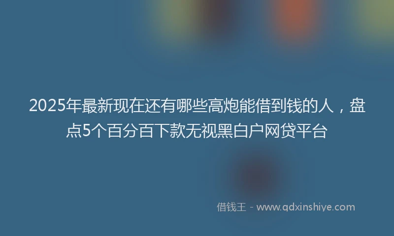 2025年最新现在还有哪些高炮能借到钱的人，盘点5个百分百下款无视黑白户网贷平台