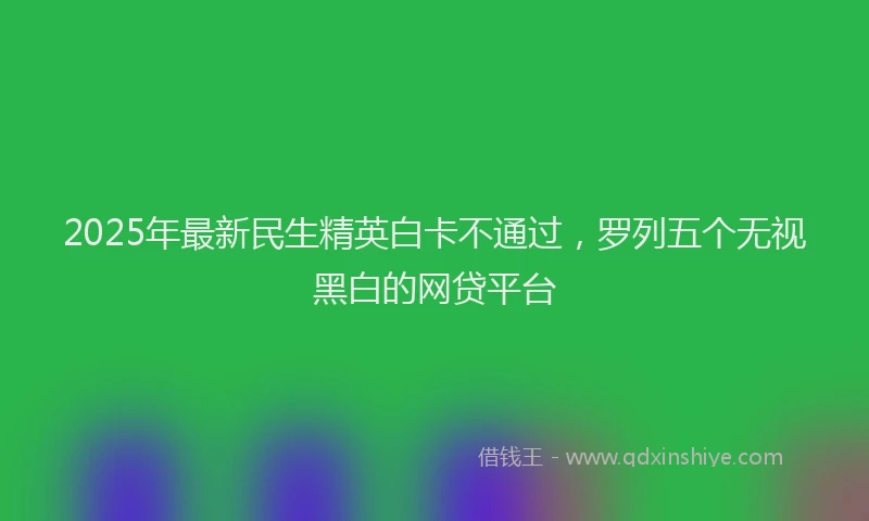 2025年最新民生精英白卡不通过，罗列五个无视黑白的网贷平台
