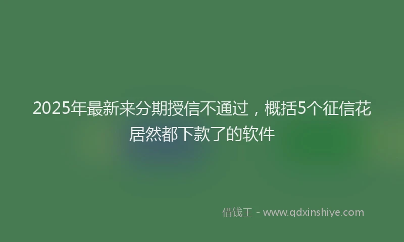 2025年最新来分期授信不通过，概括5个征信花居然都下款了的软件