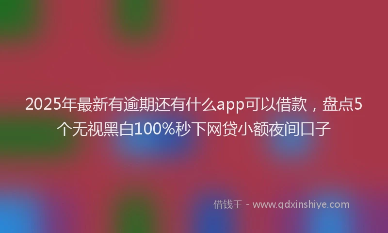 2025年最新有逾期还有什么app可以借款,盘点5个无视黑白100%秒下网贷小额夜间口子