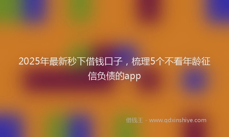 2025年最新秒下借钱口子，梳理5个不看年龄征信负债的app