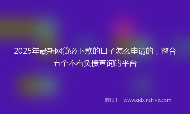 2025年最新网贷必下款的口子怎么申请的，整合五个不看负债查询的平台