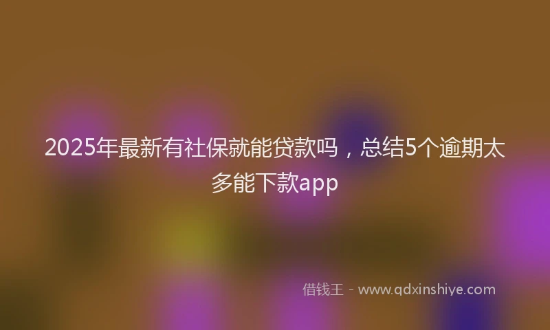 2025年最新有社保就能贷款吗，总结5个逾期太多能下款app