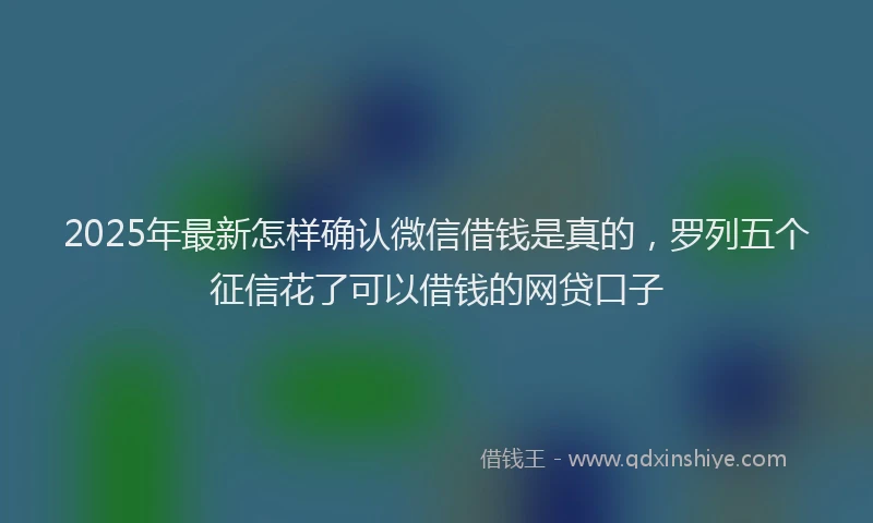 2025年最新怎样确认微信借钱是真的，罗列五个征信花了可以借钱的网贷口子