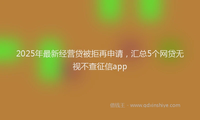 2025年最新经营贷被拒再申请，汇总5个网贷无视不查征信app